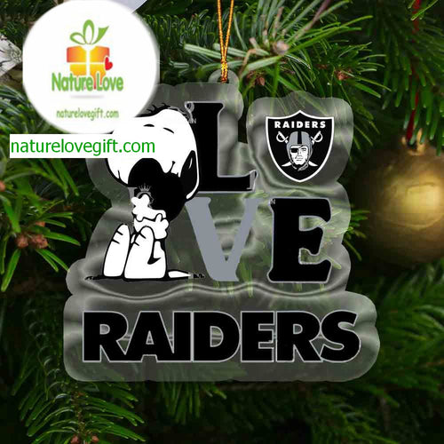 Las Vegas Raiders Snoopy Sport Love NFL Acrylic Christmas Tree Decoration Ornament