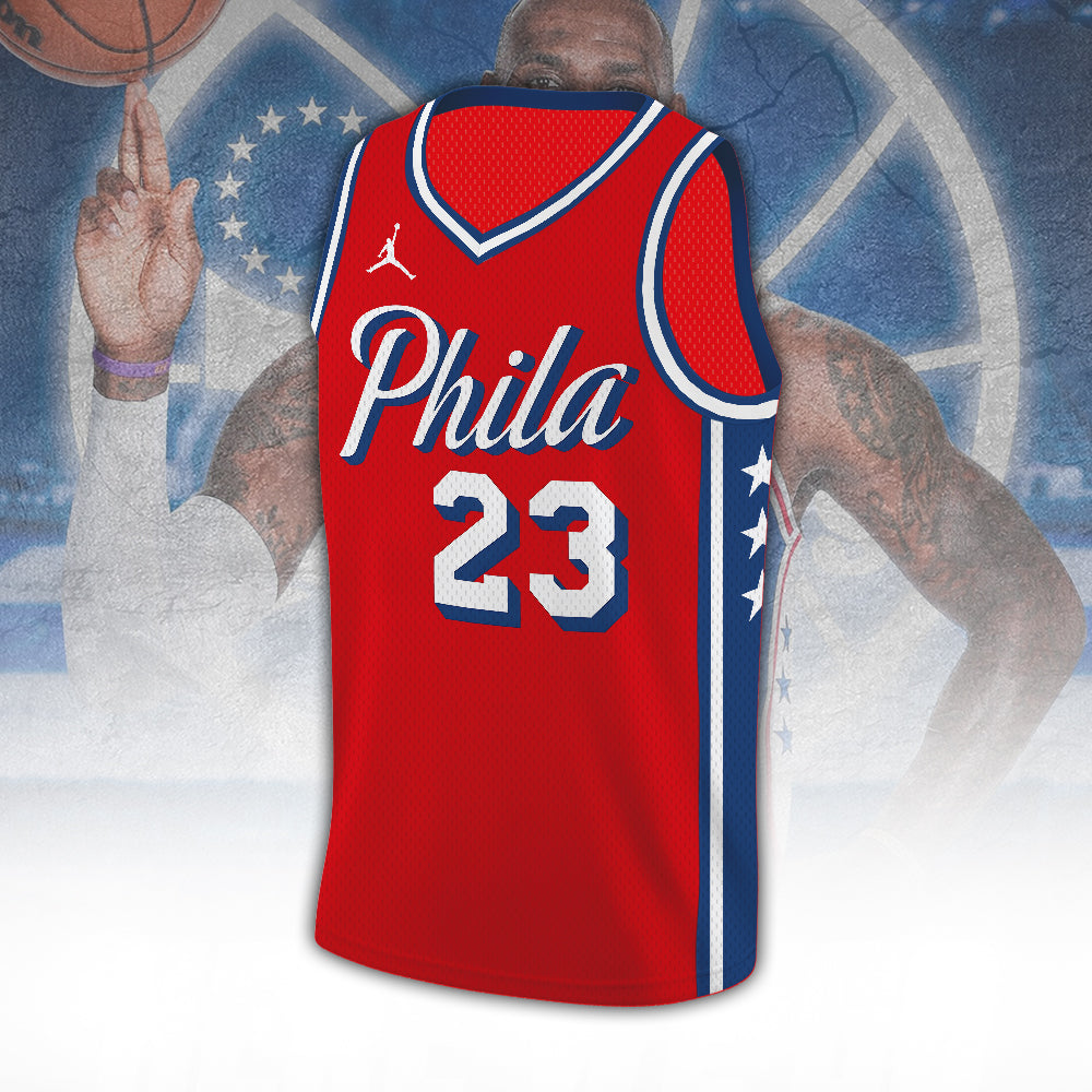 LeBron James x Philadelphia 76ers V-Neck Basketball Jersey – TANTN24500