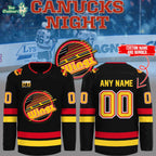 Limited Edition Canucks Night Custom Name And Number Hockey Jersey