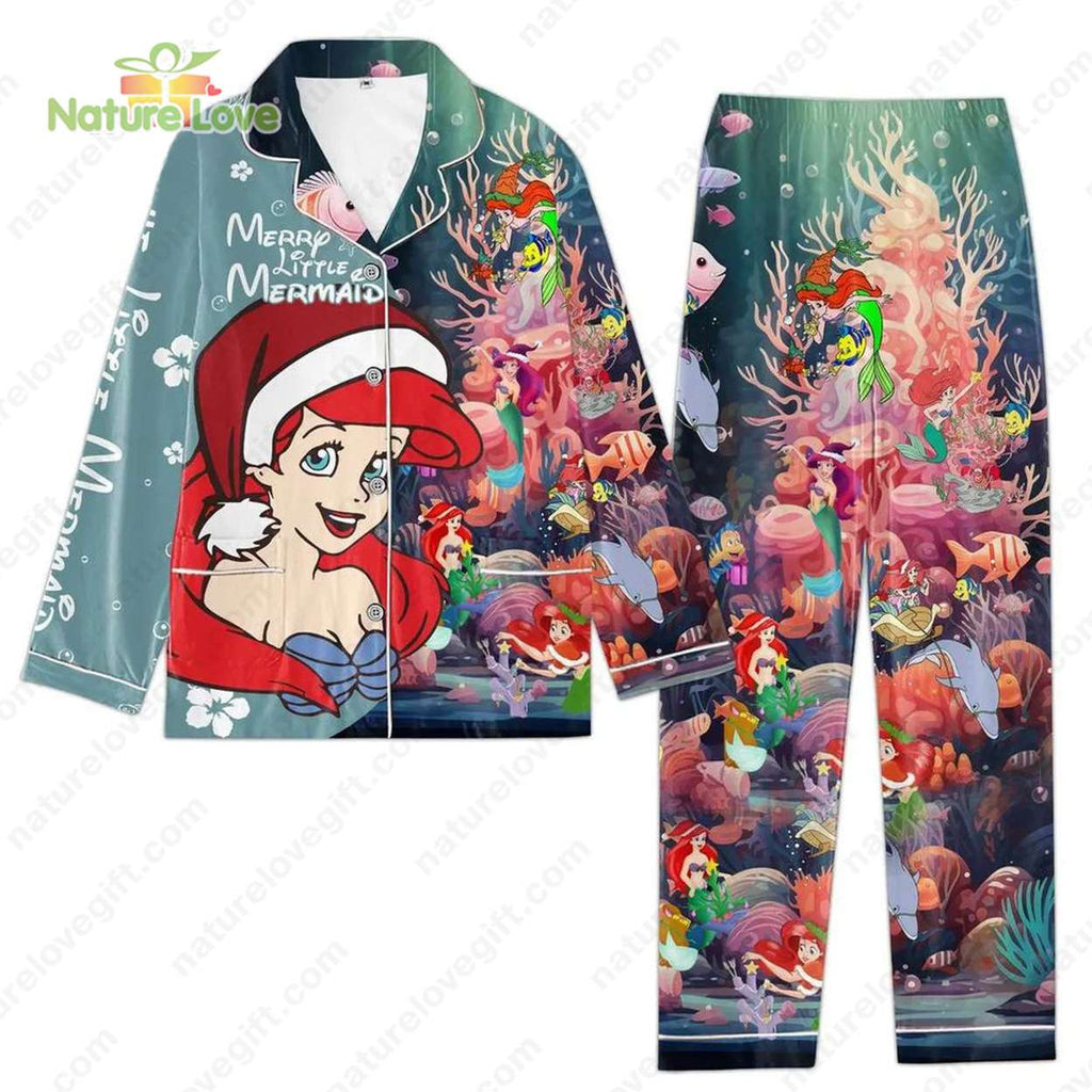 Little Mermaid Christmas Disney Princess Pajamas​ Set