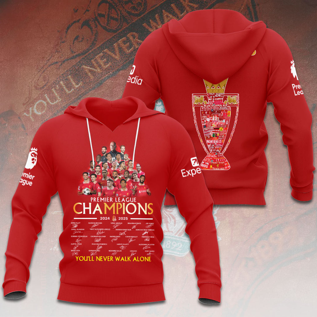 Liverpool FC 2024/25 Premier League Champions 3D Apparel – HOATT 10916