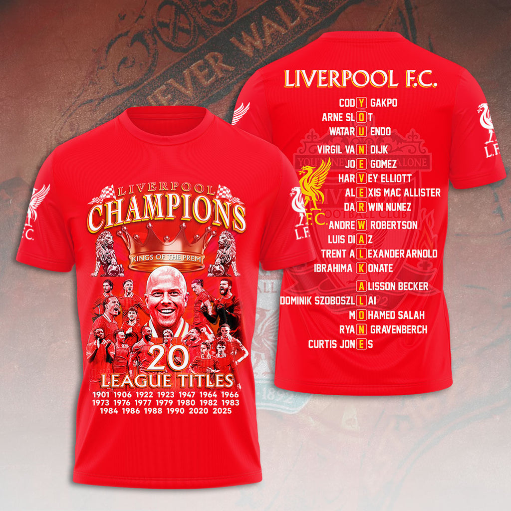 Liverpool FC 2024/25 Premier League Champions 3D Apparel – HOATT 10068