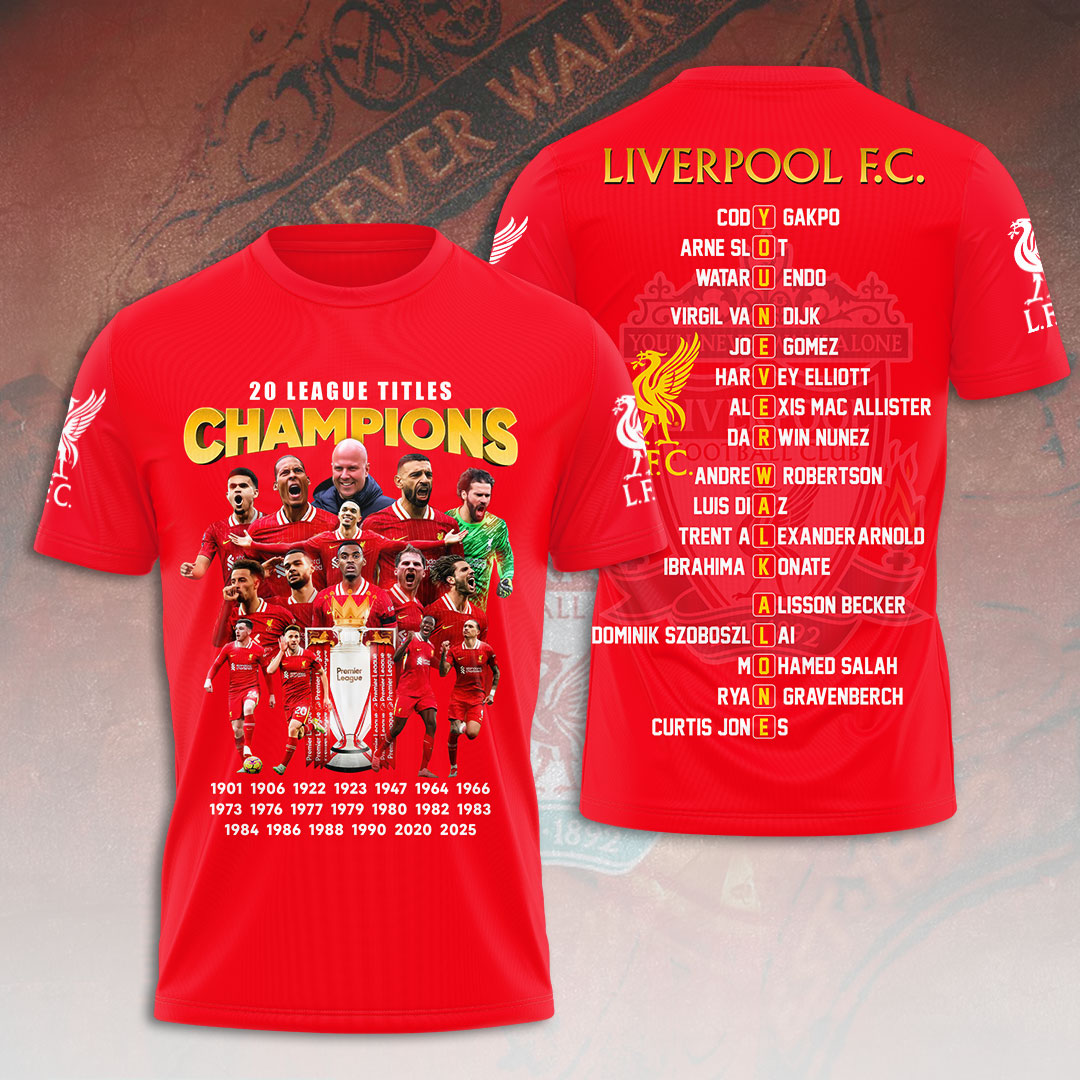 Liverpool FC 2024/25 Premier League Champions 3D Apparel – HOATT 10107