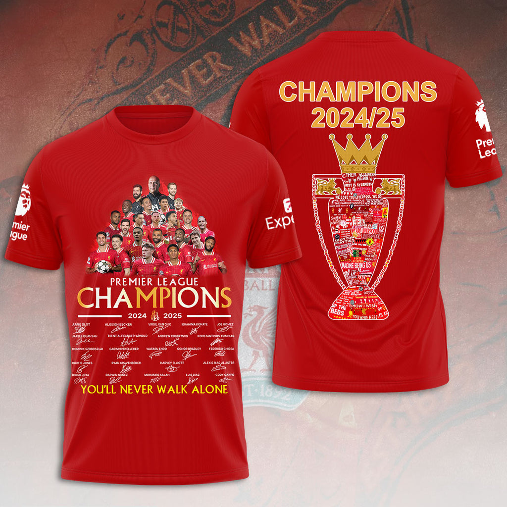 Liverpool FC 2024/25 Premier League Champions 3D Apparel – HOATT 10916