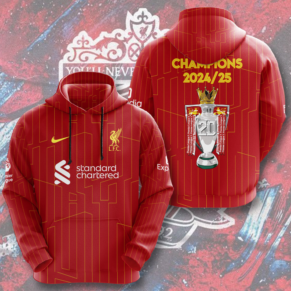 Liverpool FC 2024/25 Premier League Champions 3D Apparel – HOATT 9974