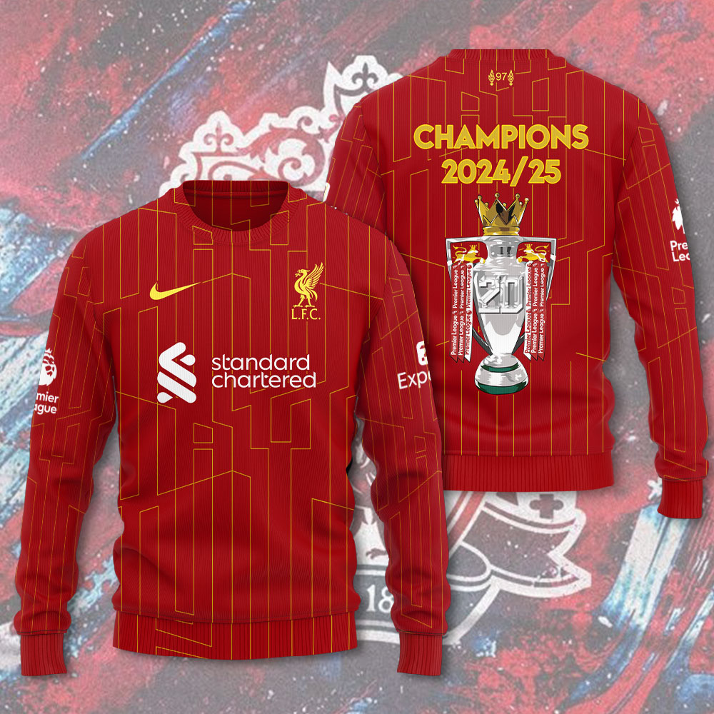 Liverpool FC 2024/25 Premier League Champions 3D Apparel – HOATT 9974