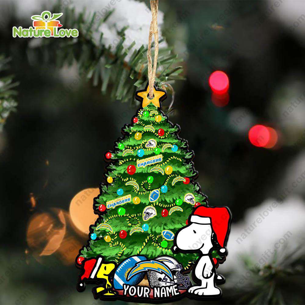 Los Angeles Chargers Custom Snoopy Peanuts Christmas Ornament Xmas Tree Decorations