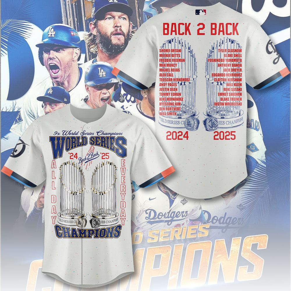 Los Angeles Dodger Back To Back Champions Baseball Jersey – TMTHU1862