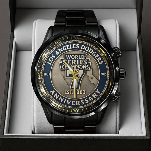 Los Angeles Dodgers 2025 Black Stainless Steel Watch – TANTN16145