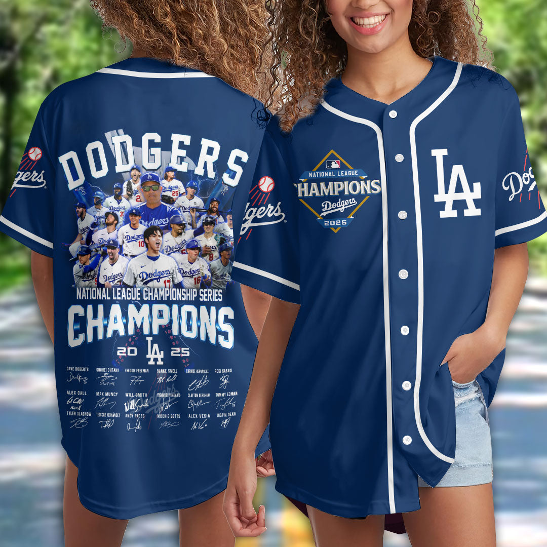 Los Angeles Dodgers 2025 National League Champions Baseball Jersey – HOATT14118