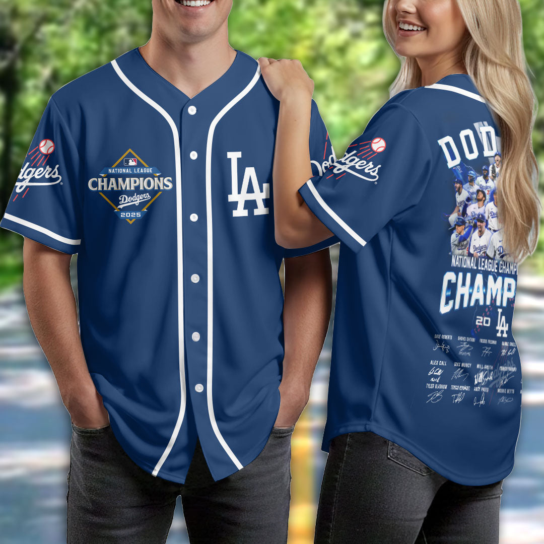 Los Angeles Dodgers 2025 National League Champions Baseball Jersey – HOATT14118