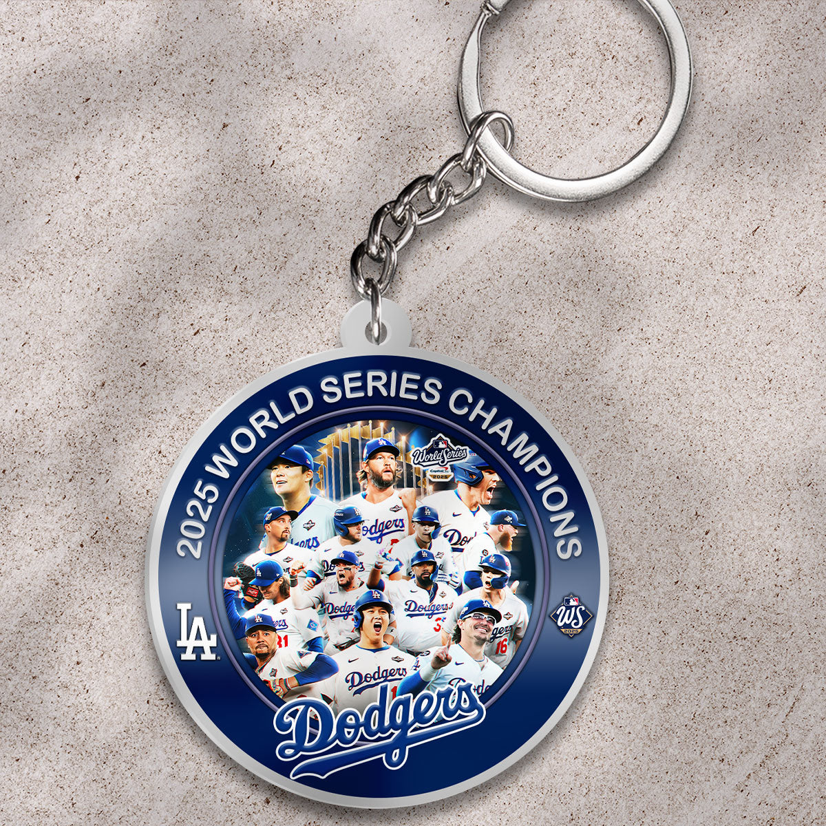 Los Angeles Dodgers 2025 World Series Champions Custom Shape 2-sided Keychain – HOATT14352
