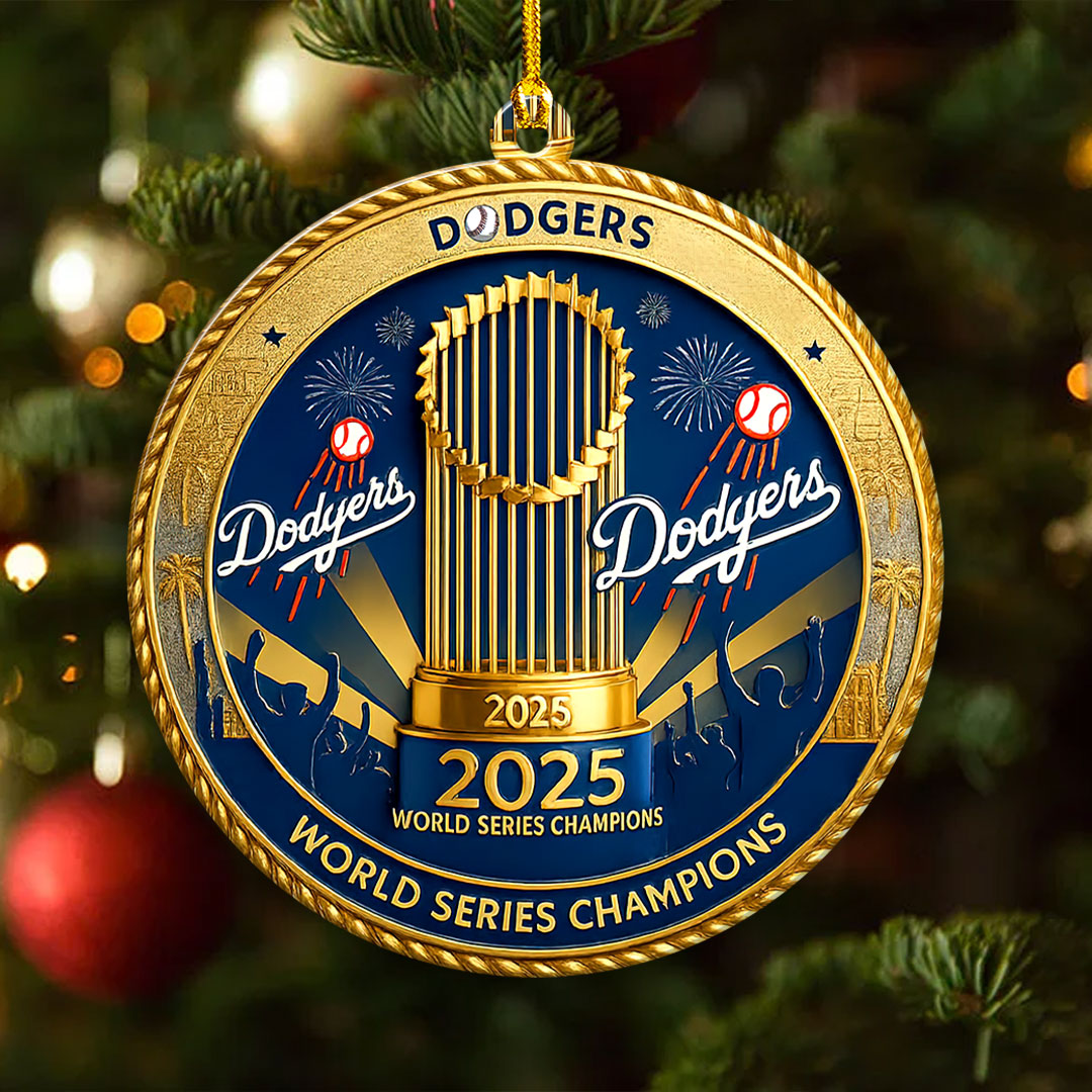 Los Angeles Dodgers 2025 World Series Champions Custom Shape 2-sided Acrylic Ornament – HOATT14253