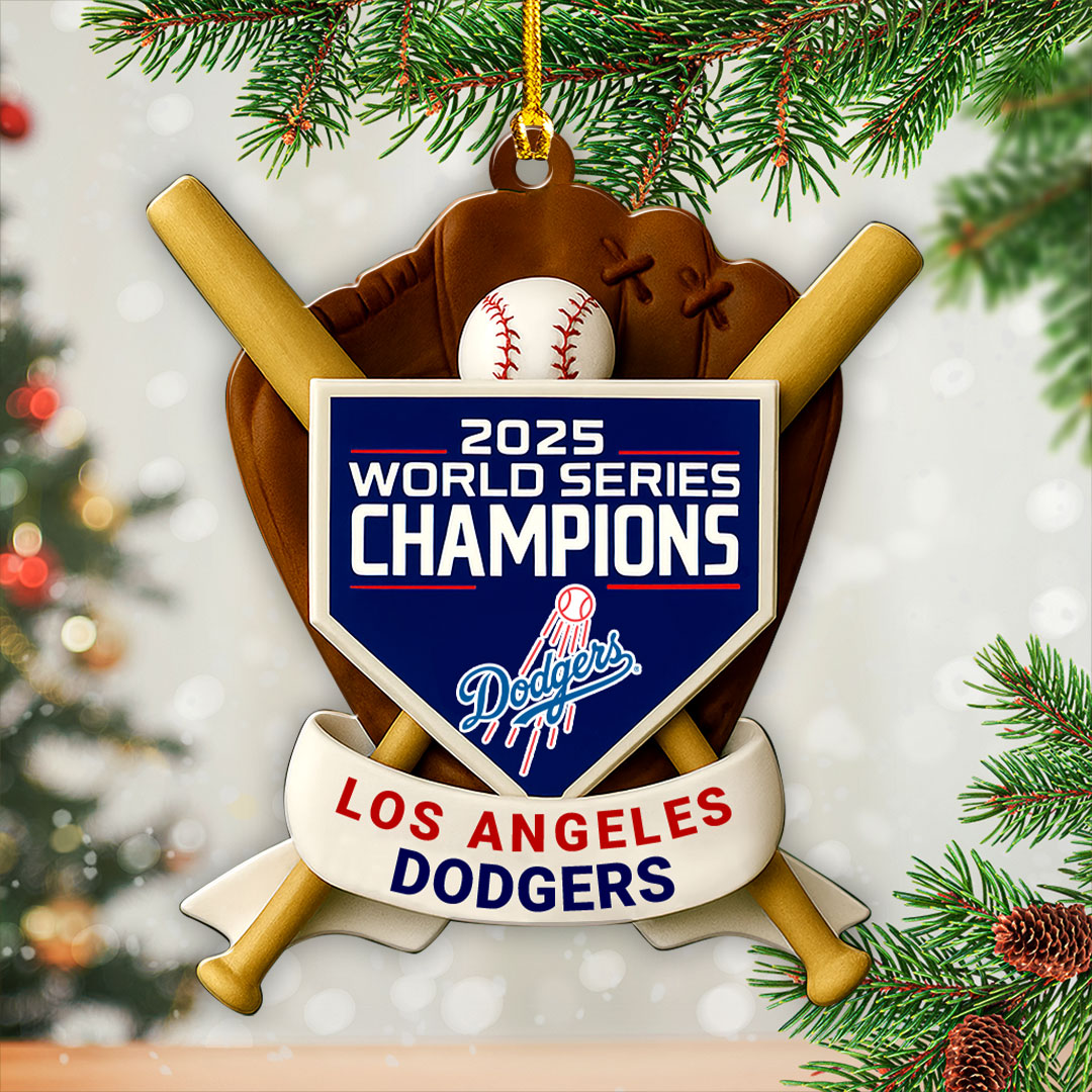 Los Angeles Dodgers 2025 World Series Champions Custom Shape 2-sided Acrylic Ornament – HOATT14254