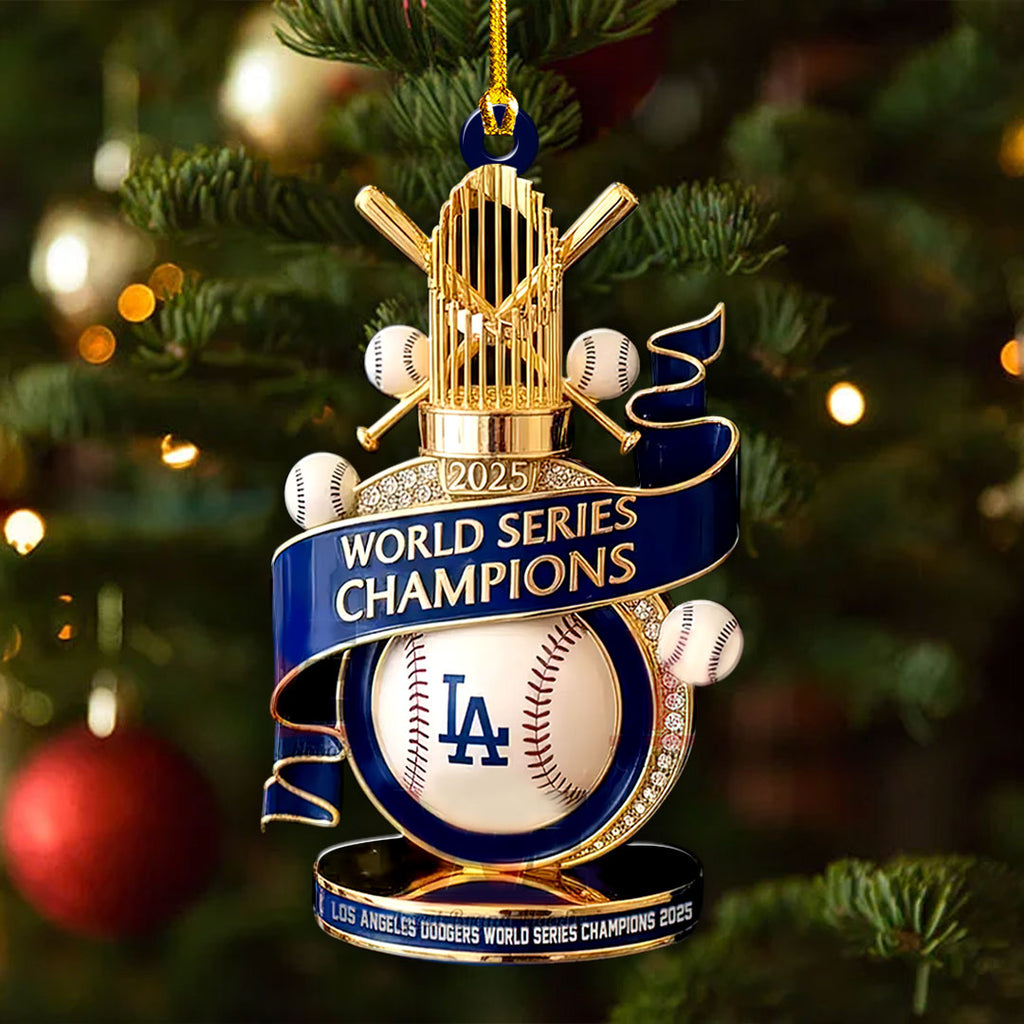 Los Angeles Dodgers 2025 World Series Champions Custom Shape 2-sided Acrylic Ornament – HOATT14256