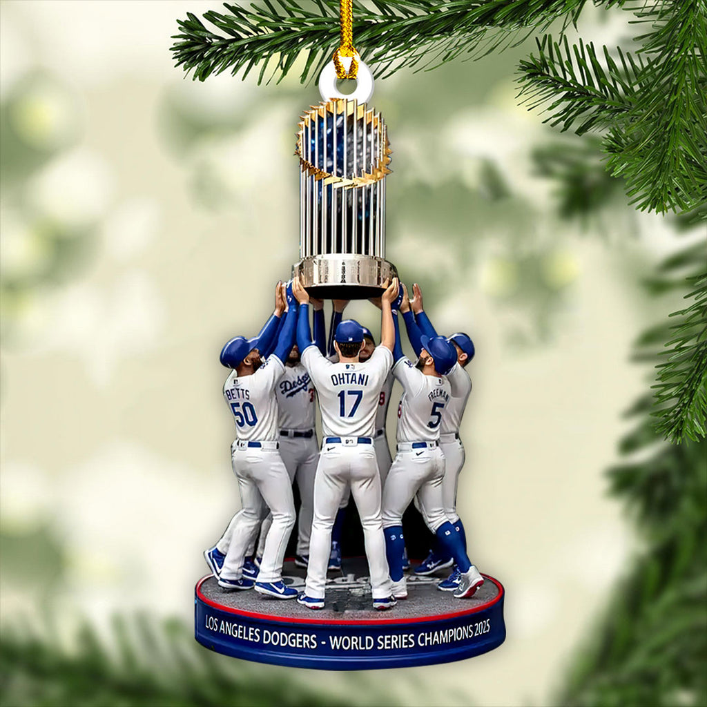 Los Angeles Dodgers 2025 World Series Champions Custom Shape 2-sided Acrylic Ornament – HOATT14327