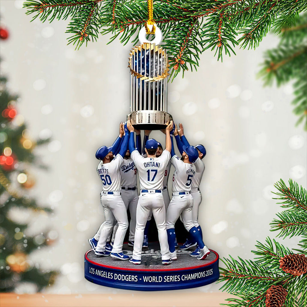 Los Angeles Dodgers 2025 World Series Champions Custom Shape 2-sided Acrylic Ornament – HOATT14327