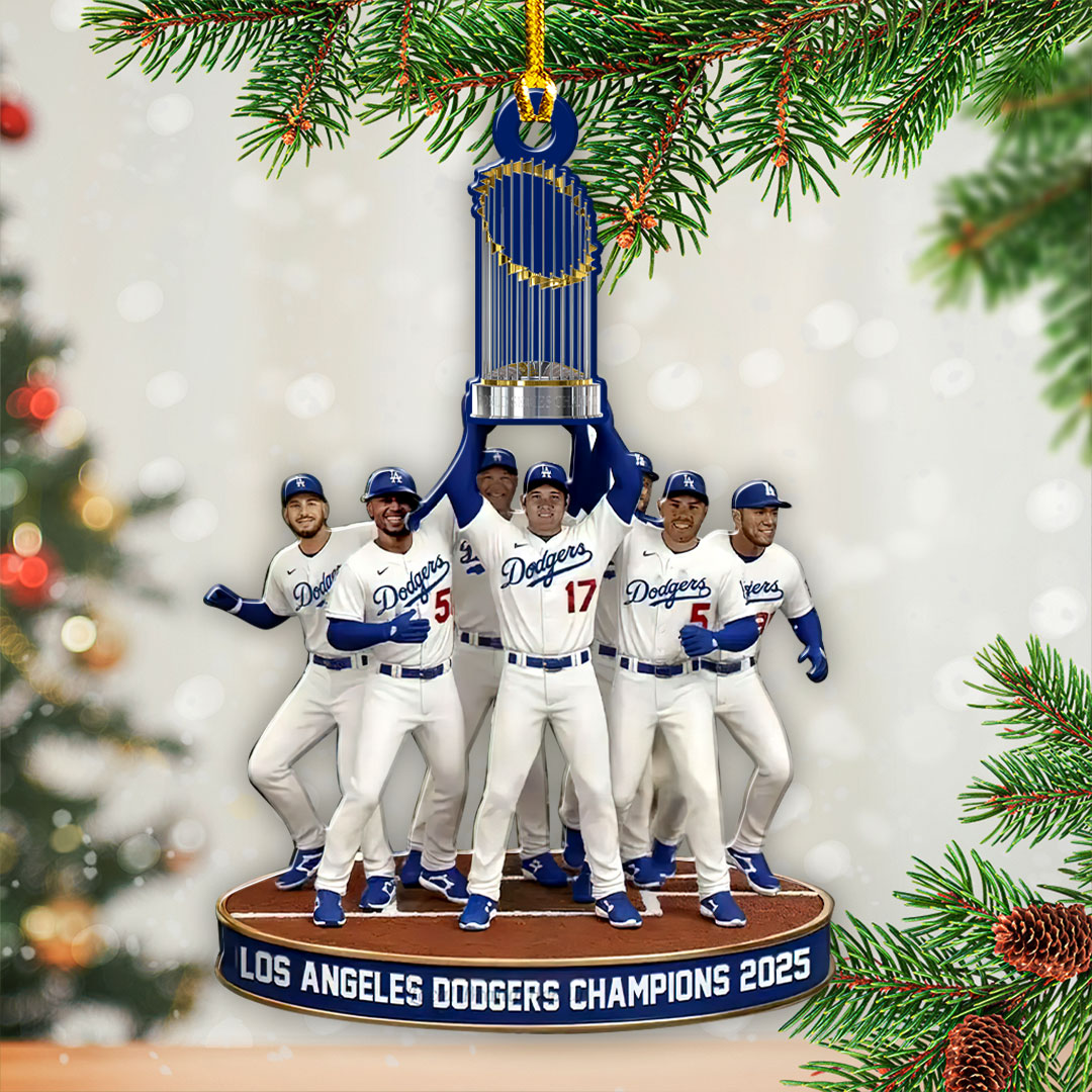 Los Angeles Dodgers 2025 World Series Champions Custom Shape 2-sided Acrylic Ornament – HOATT14328