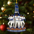 Los Angeles Dodgers 2025 World Series Champions Custom Shape 2-sided Acrylic Ornament – HOATT14328