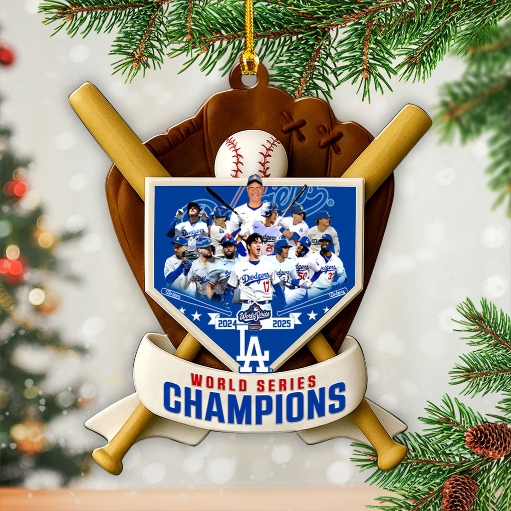 Los Angeles Dodgers 2025 World Series Champions Custom Shape 2-sided Acrylic Ornament – HOATT14493