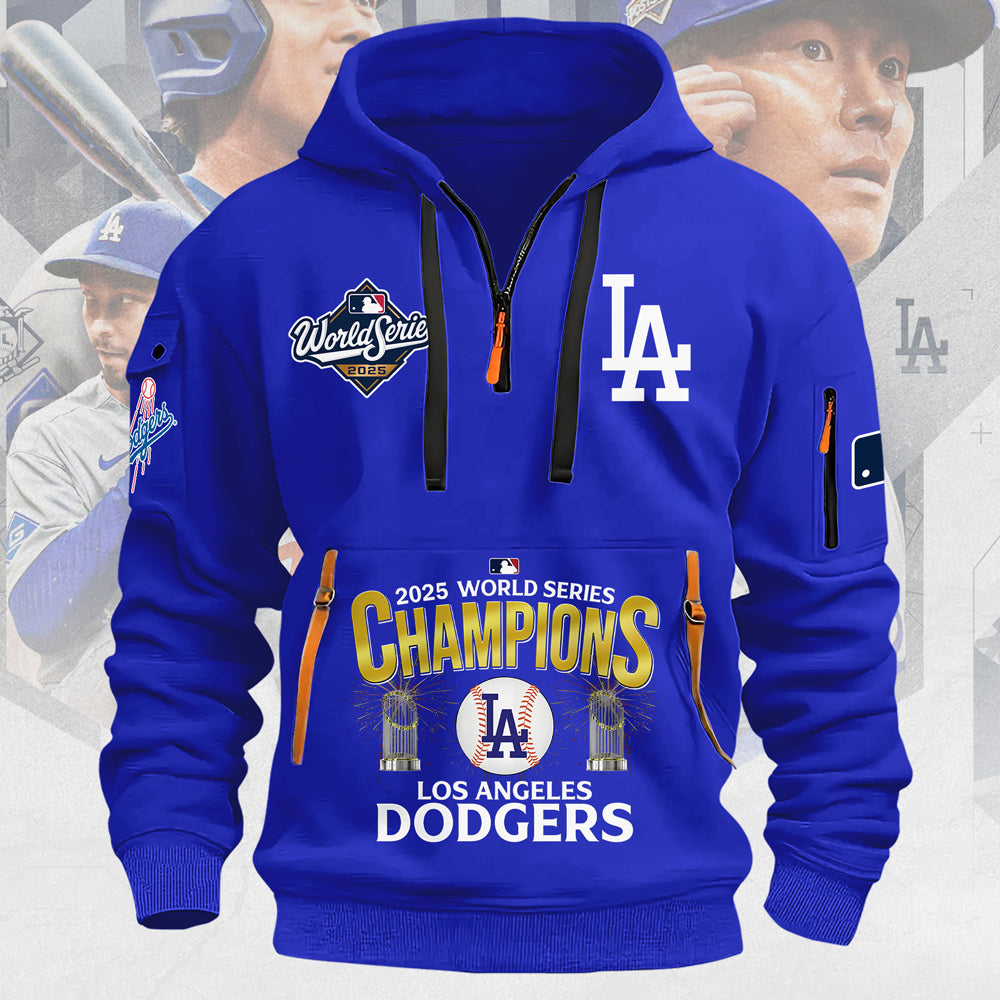 Los Angeles Dodgers 2025 World Series Champions 2D Quarter Zip Hoodie – MAITM13673