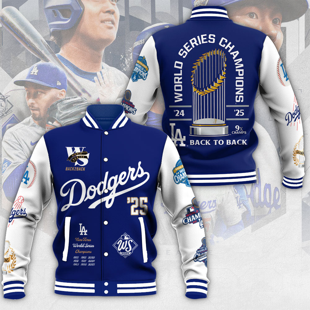 Los Angeles Dodgers 2025 World Series Champions 3D Varsity Jacket – MAITM13692