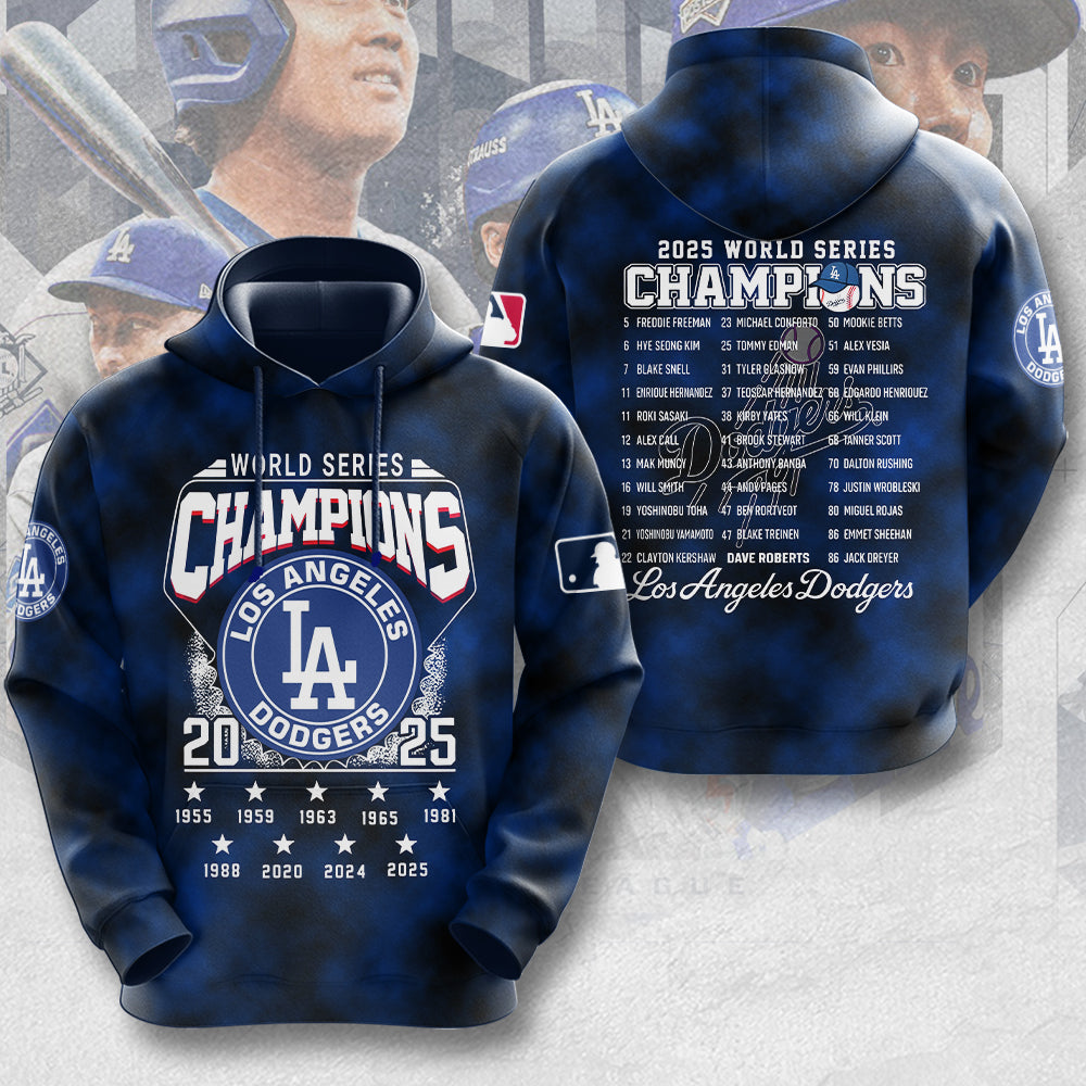 Los Angeles Dodgers 2025 World Series Champions 3D Apparel – MAITM13651