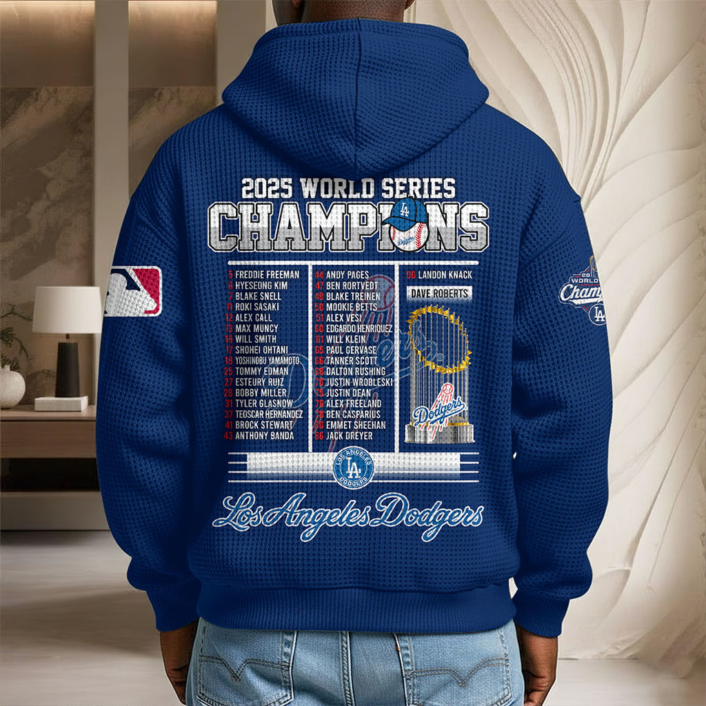 Los Angeles Dodgers 2025 World Series Champions 3D Unisex Waffle Hoodie – HOATT14994