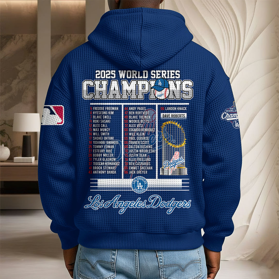 Los Angeles Dodgers 2025 World Series Champions 3D Unisex Waffle Hoodie – HOATT14994