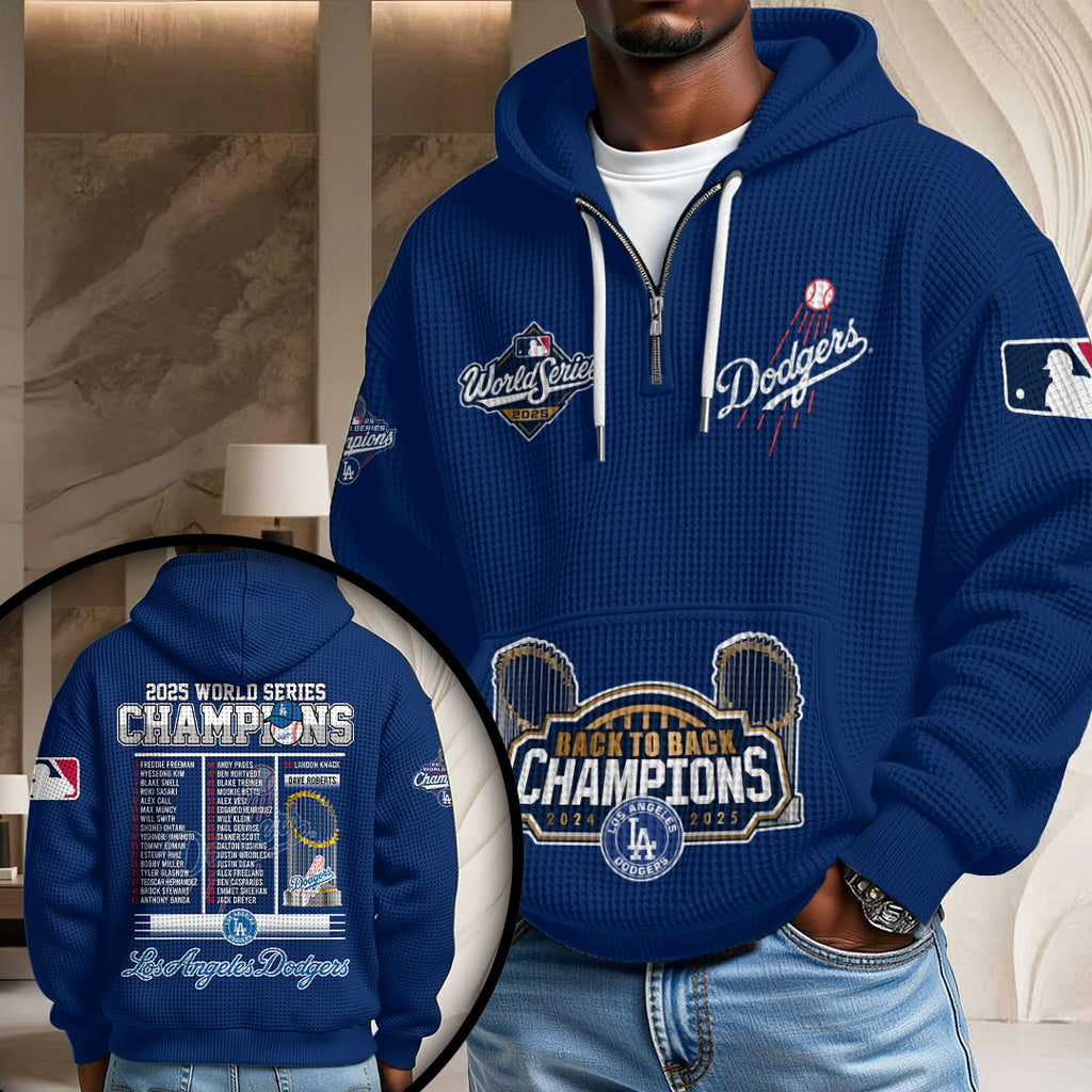 Los Angeles Dodgers 2025 World Series Champions 3D Unisex Waffle Hoodie – HOATT14994