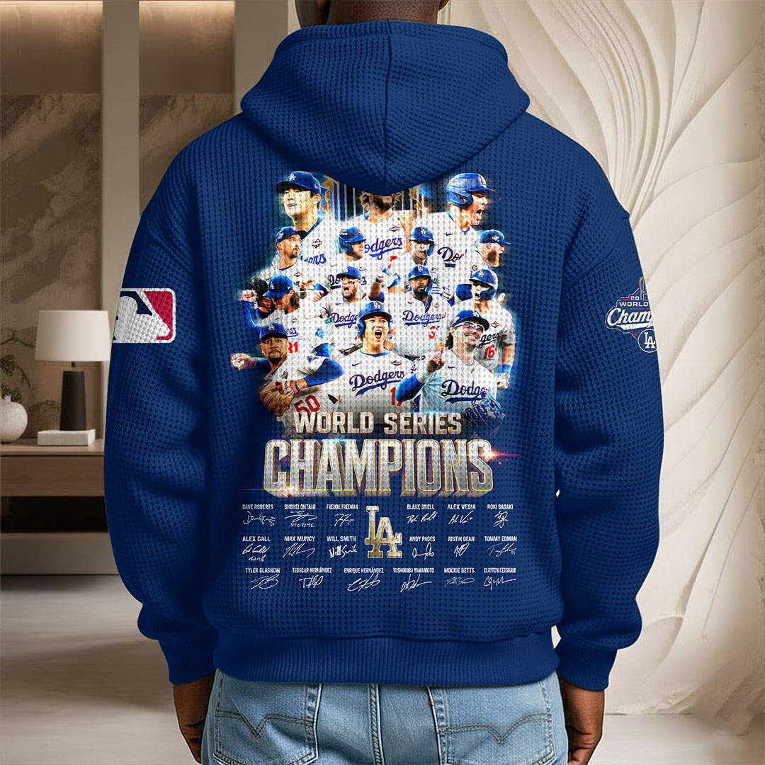 Los Angeles Dodgers 2025 World Series Champions 3D Unisex Waffle Hoodie – HOATT14995