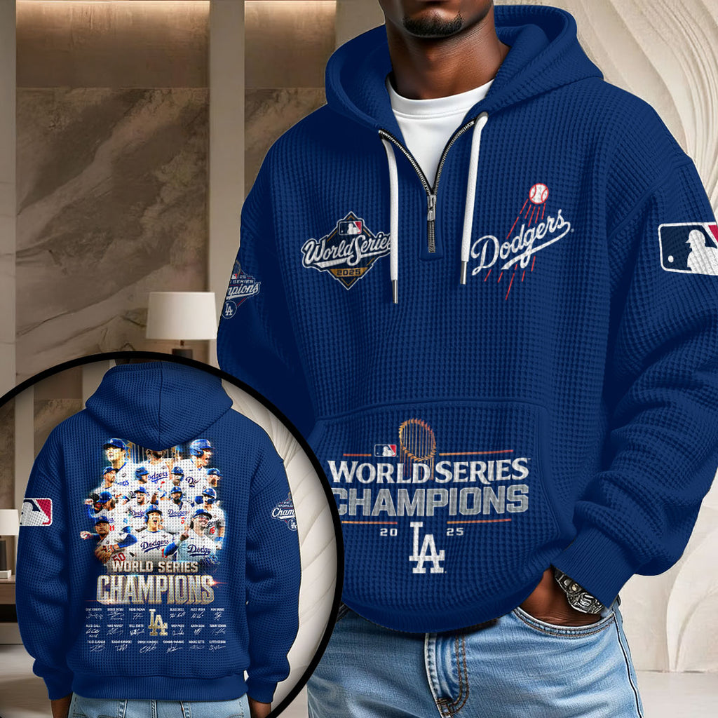 Los Angeles Dodgers 2025 World Series Champions 3D Unisex Waffle Hoodie – HOATT14995