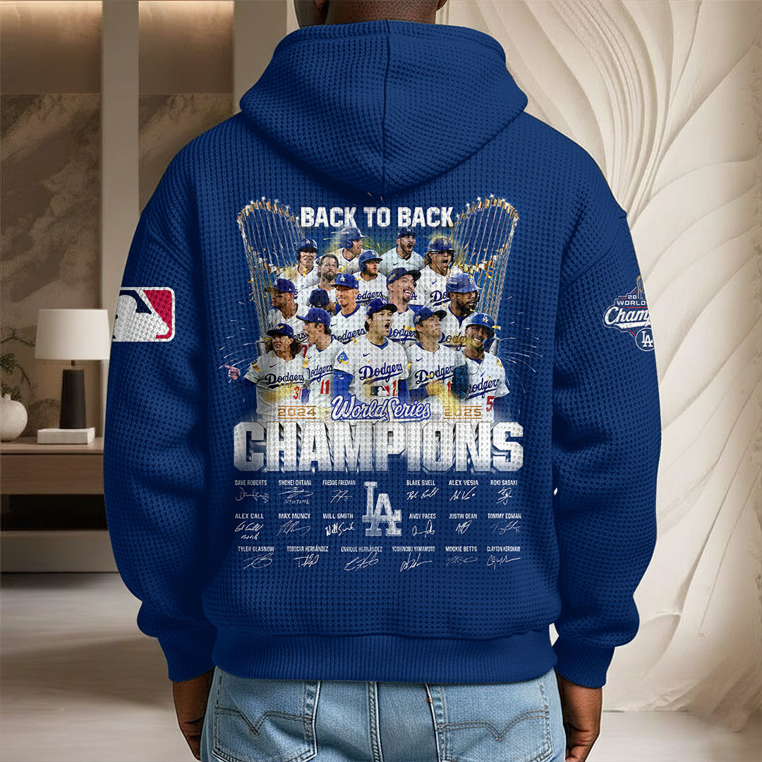 Los Angeles Dodgers 2025 World Series Champions 3D Unisex Waffle Hoodie – HOATT14932