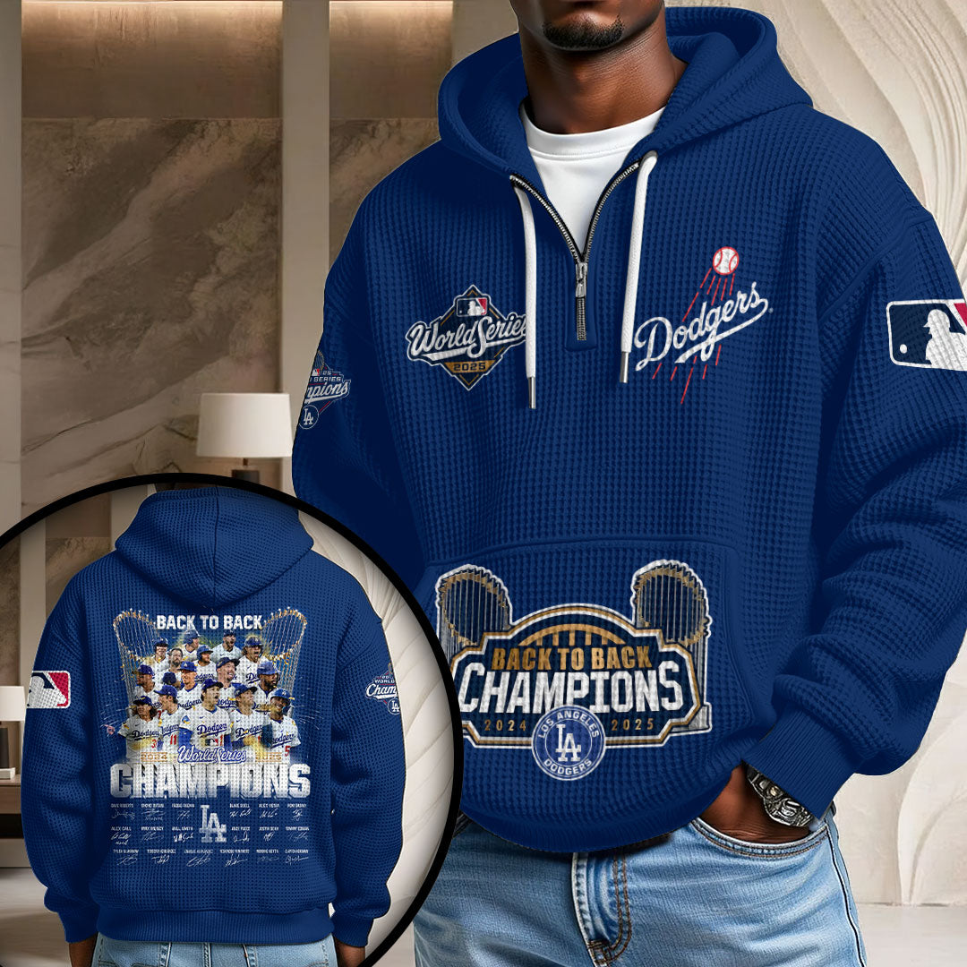 Los Angeles Dodgers 2025 World Series Champions 3D Unisex Waffle Hoodie – HOATT14932