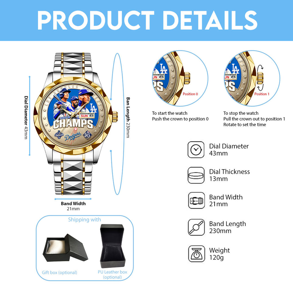 Los Angeles Dodgers 2025 World Series Champions Alloy Luxury Quartz Watch – HOATT14360