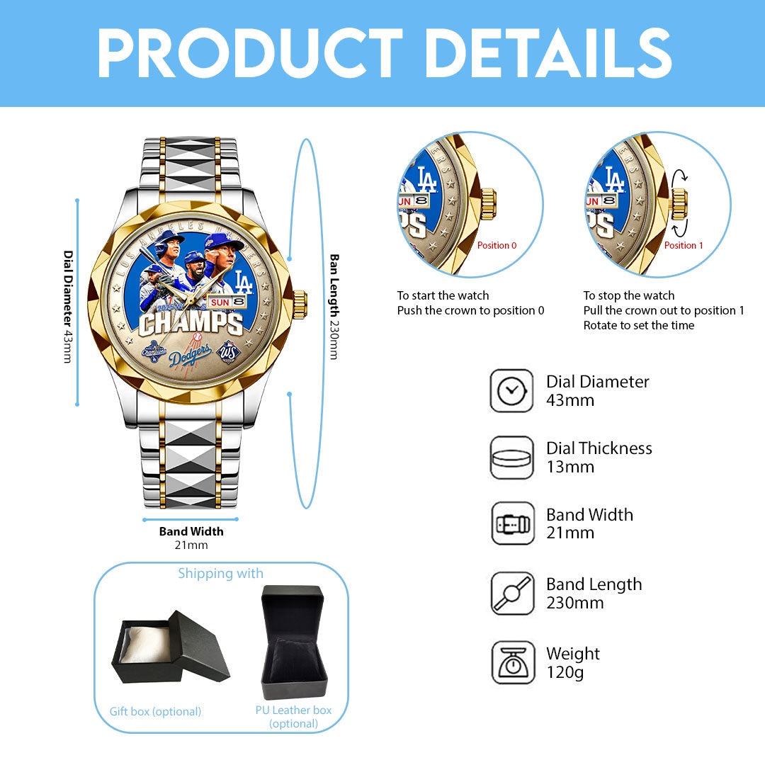 Los Angeles Dodgers 2025 World Series Champions Alloy Luxury Quartz Watch – HOATT14360
