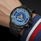 Los Angeles Dodgers 2025 World Series Champions Black Stainless Steel Watch – HOATT14284