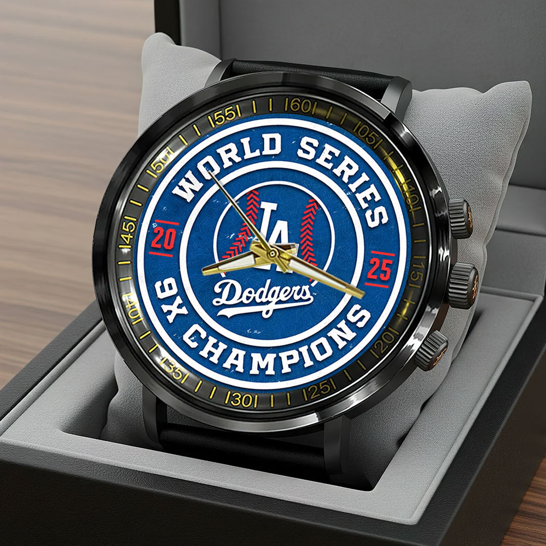 Los Angeles Dodgers 2025 World Series Champions Black Stainless Steel Watch – HOATT14284