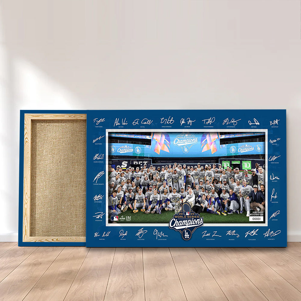 Los Angeles Dodgers 2025 World Series Champions Rectangle Canvas With Inner Frame – MAITM13658
