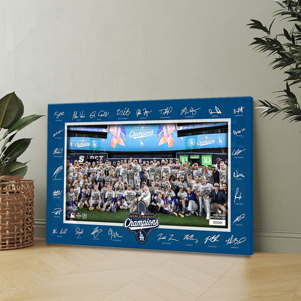 Los Angeles Dodgers 2025 World Series Champions Rectangle Canvas With Inner Frame – MAITM13658