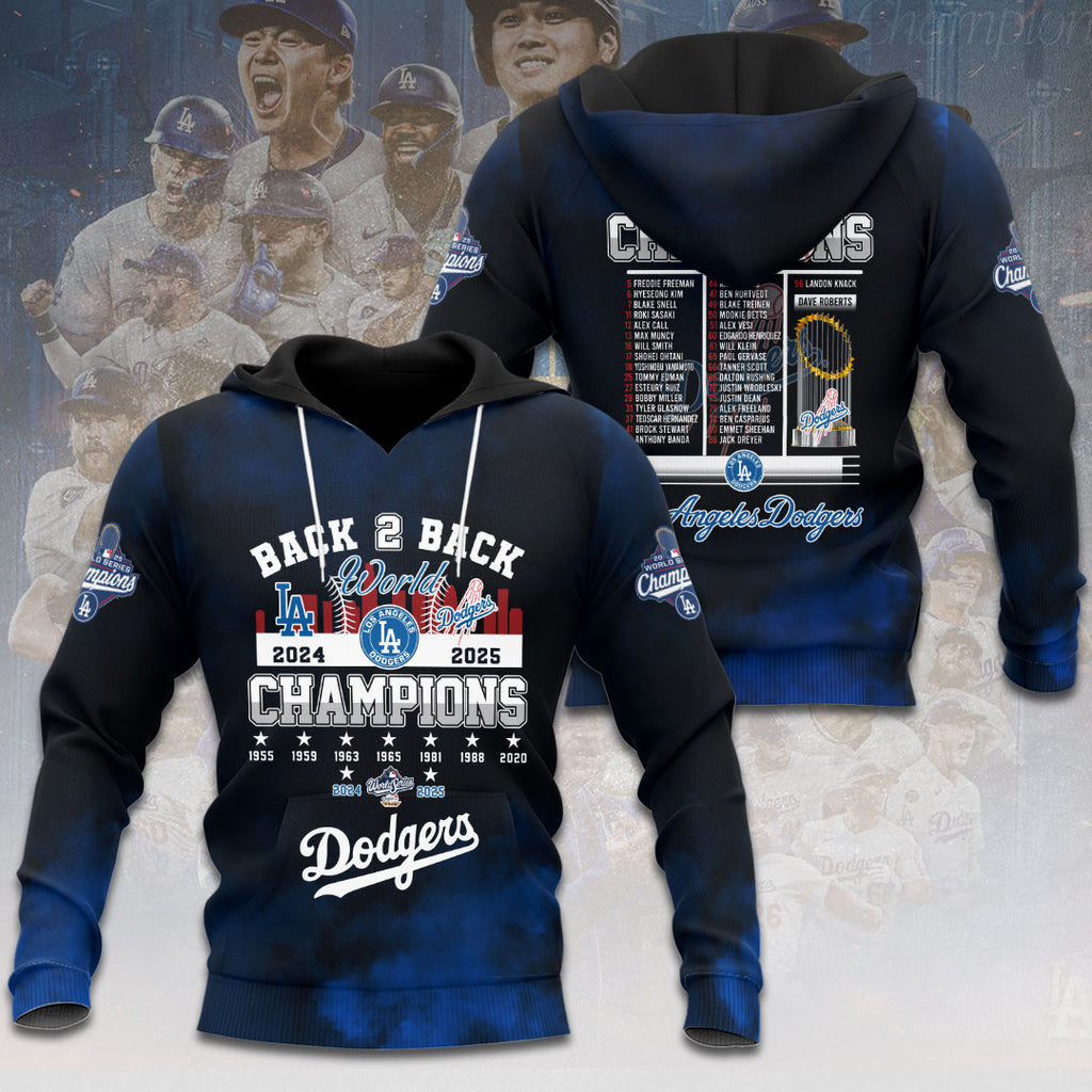 Los Angeles Dodgers 2025 World Series Champions 3D Apparel – HOATT14375