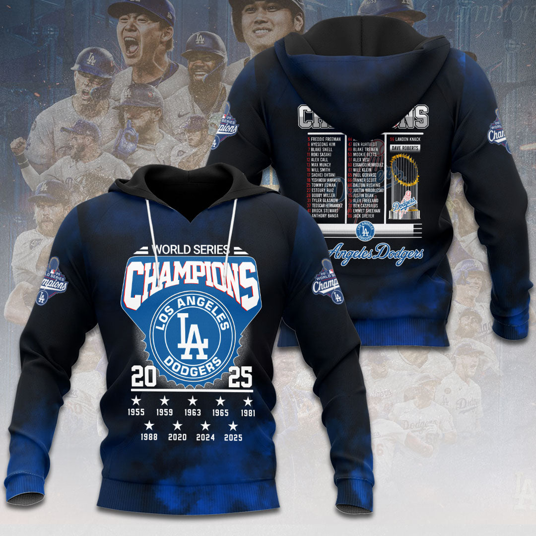 Los Angeles Dodgers 2025 World Series Champions 3D Apparel – HOATT14376