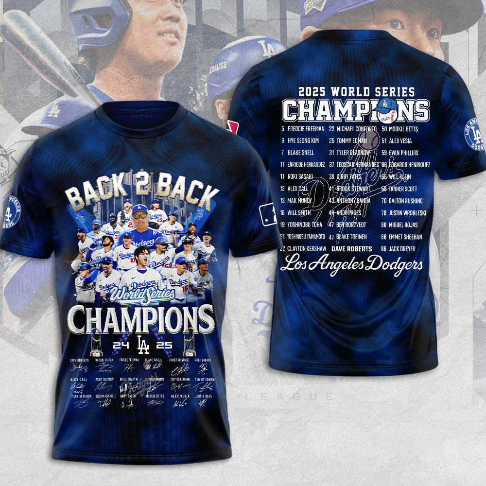 Los Angeles Dodgers 2025 World Series Champions 3D Apparel – MAITM13682