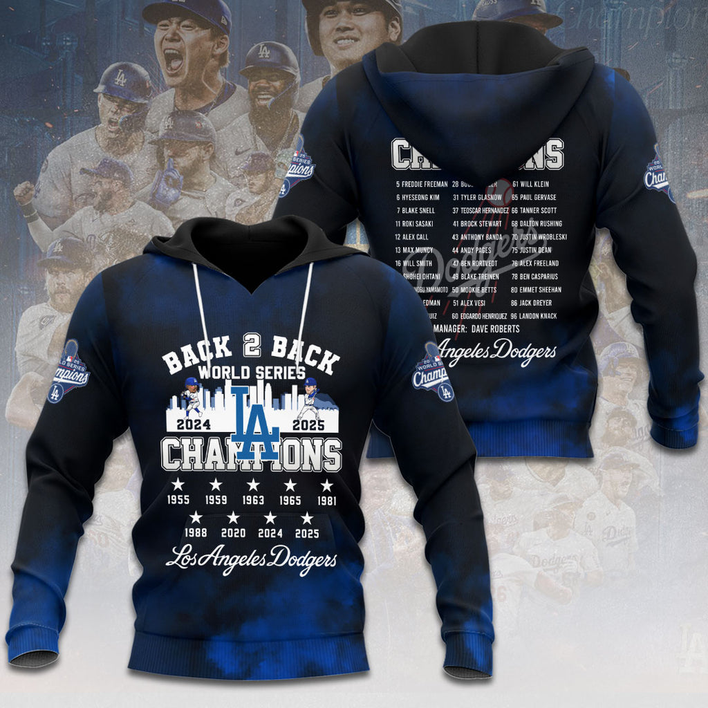 Los Angeles Dodgers 2025 World Series Champions 3D Apparel – HOATT14306
