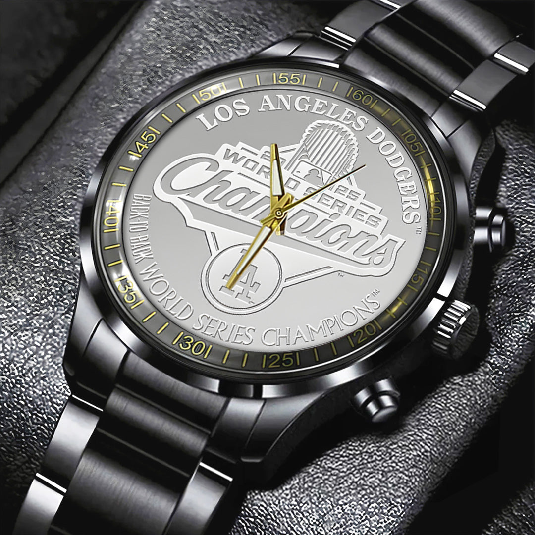 Los Angeles Dodgers World Series 2025 Black Stainless Steel Watch – TANTN18146