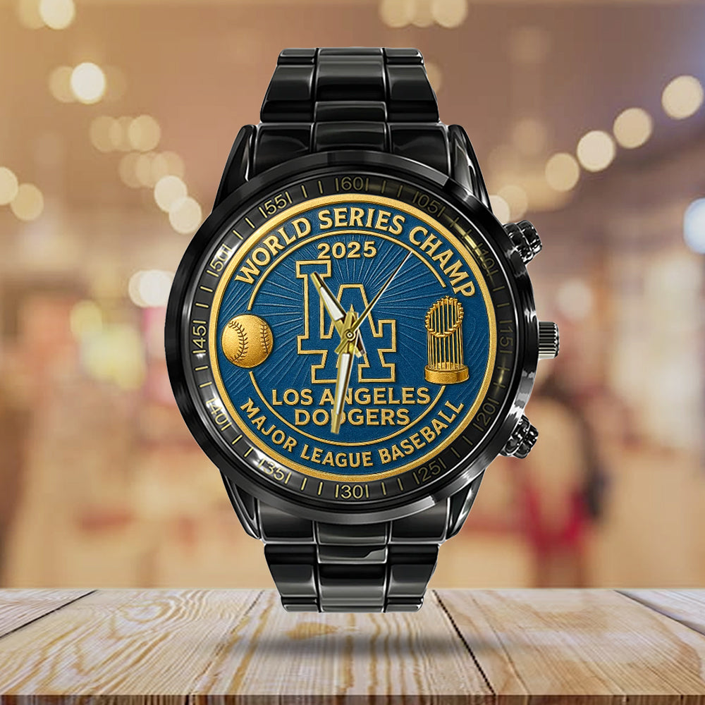 Los Angeles Dodgers World Series 2025 Black Stainless Steel Watch – TANTN18189