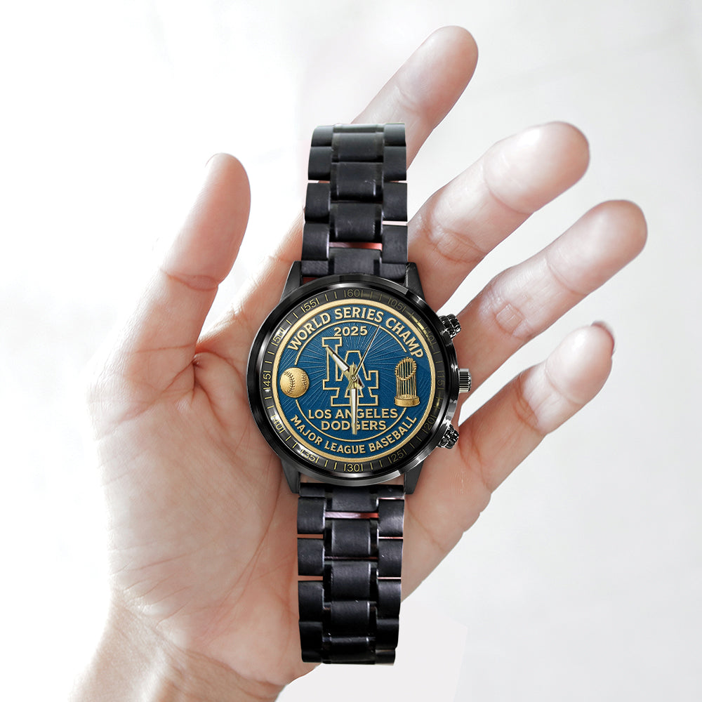 Los Angeles Dodgers World Series 2025 Black Stainless Steel Watch – TANTN18189