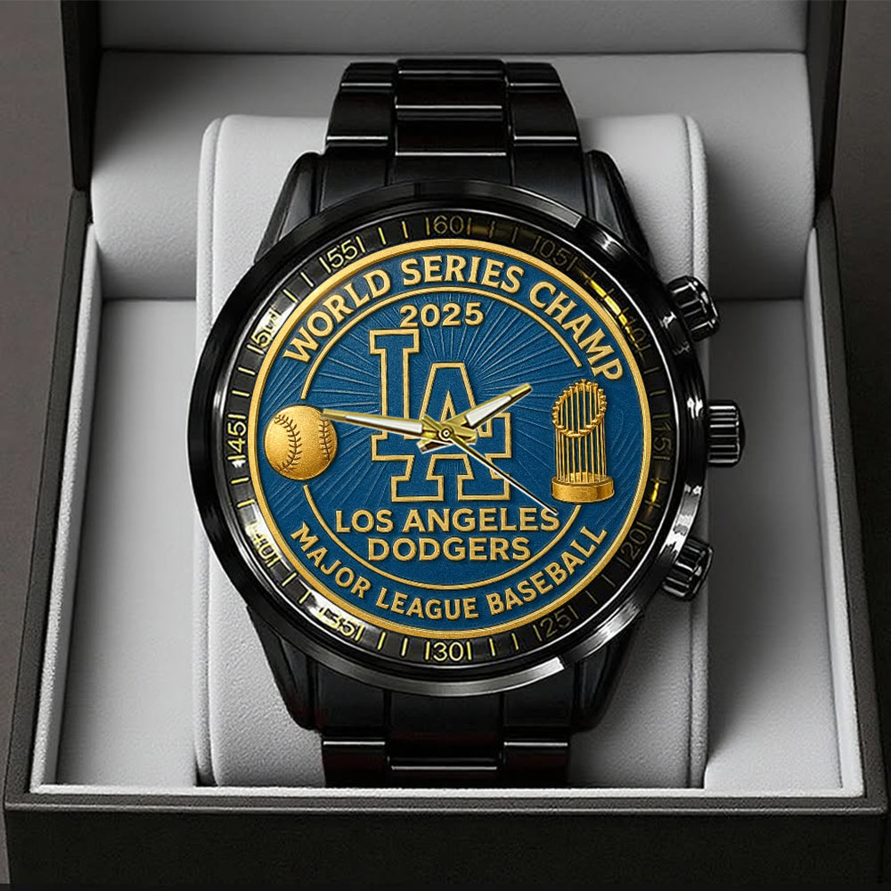 Los Angeles Dodgers World Series 2025 Black Stainless Steel Watch – TANTN18189
