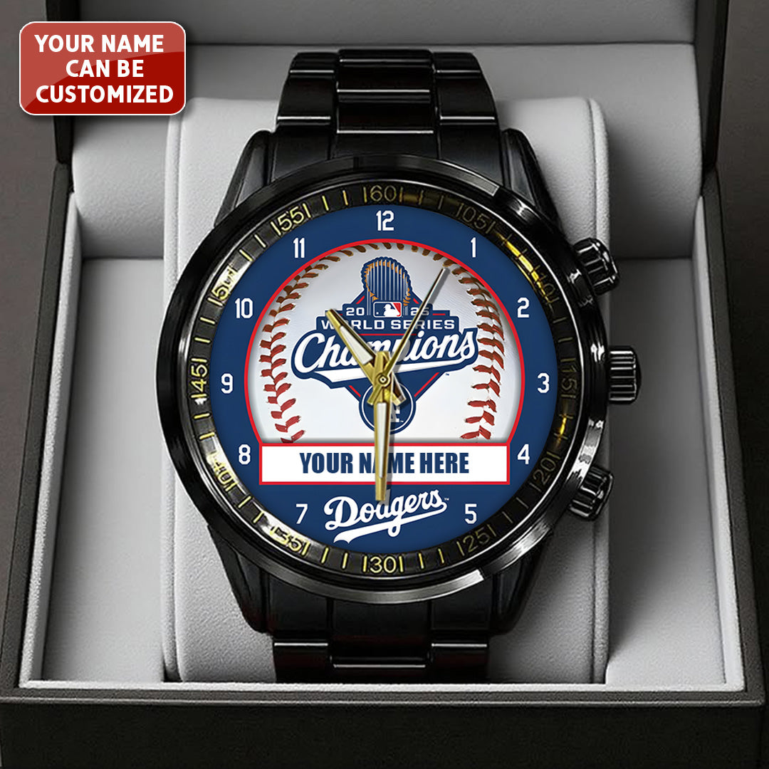 Personalized Los Angeles Dodgers World Series 2025 Black Stainless Steel Watch – TANTN18224