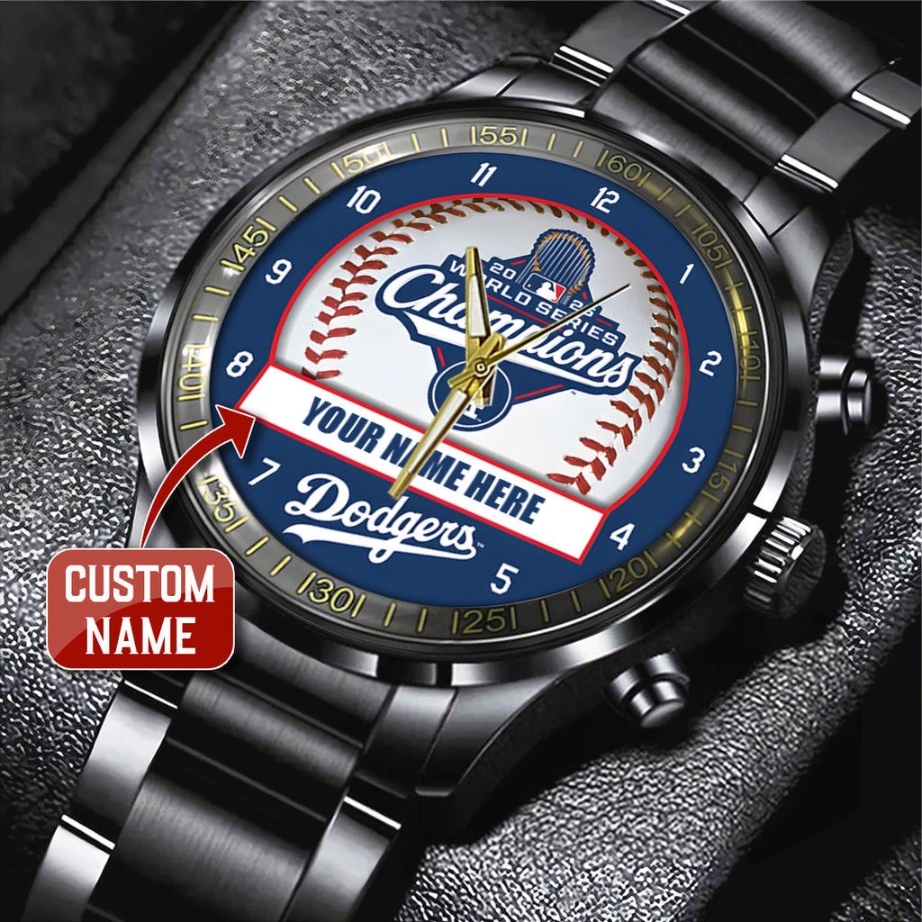 Personalized Los Angeles Dodgers World Series 2025 Black Stainless Steel Watch – TANTN18224